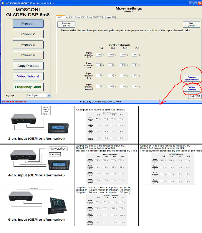 Gladen dsp 6to8 control panel